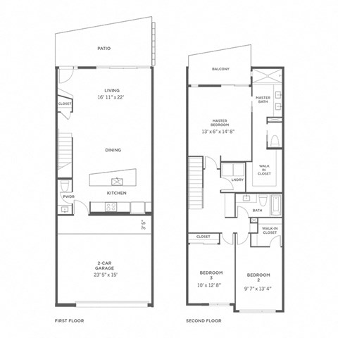 the floor plans of two different layouts of a house